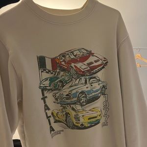 Brandy Melville Vintage White Car Sweatshirt